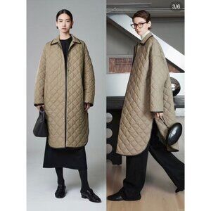 Toteme Women’s Organic Cotton Quilted Cocoon Coat Marsh XXS